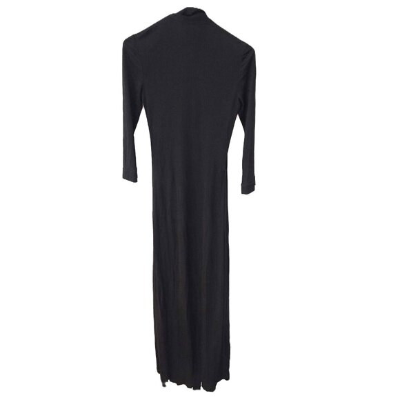 Diane Von Furstenberg Sz 4 Womens Black Long Sleeve Wrap Maxi Dress - Picture 5 of 8